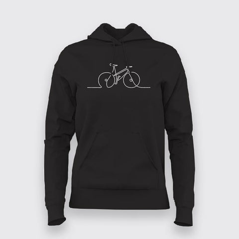 Single Line Bicycle Funny Hoodies For Women Online India