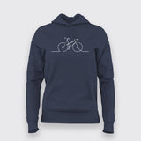 Single Line Bicycle Funny Hoodies For Women