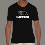 Sith Happens Starwars Men's geeky v neck  T-shirt online india