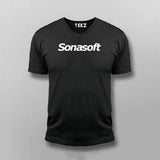Sonasoft Technologies V-neck  T-shirt For Men Online India