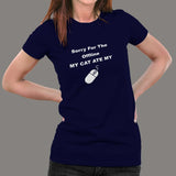 My Cat Ate Mouse Funny Mouse Computer Quote T-Shirt For Women