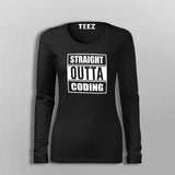 Straight Outta Coding Fullsleeve T-Shirt For Women Online