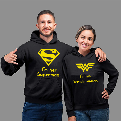 I Am Her Superman I Am His Wonderwoman Best Couple Hoodies