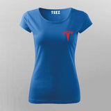 Tesla Chest Logo T-Shirt For Women