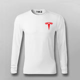 Tesla Chest Logo Full Sleeve T-shirt For Men Online Teez 