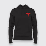 Tesla Chest Logo T-Shirt For Women