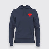 Tesla Chest Logo T-Shirt For Women