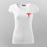 Tesla Chest Logo T-Shirt For Women Online Teez