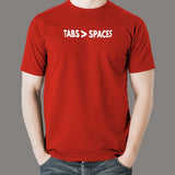 Tabs Greater Than Spaces Funny Programmer T-Shirt For Men
