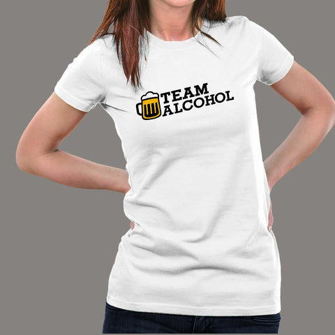Team Alcohol T-Shirt For Women Online IndiaTeam Alcohol Fullsleeve T-Shirt For Women Online India
