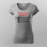Tech Support Checklist Funny Programmer T-Shirt For Women