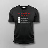Tech Support Checklist Funny Programmer V-neck T-shirt For Men Online India