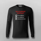 Tech Support Checklist Funny Programmer Full Sleeve T-shirt For Men Online Teez