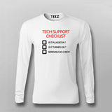 Tech Support Checklist Funny Programmer T-shirt For Men