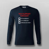 Tech Support Checklist Funny Programmer T-shirt For Men