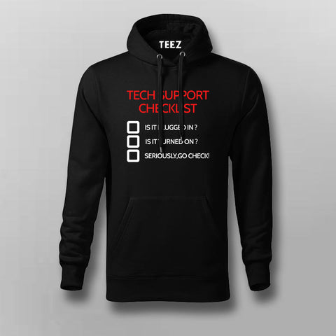 Tech Support Checklist Funny Programmer Hoodies For Men Online India