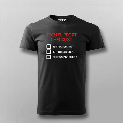 Tech Support Checklist Funny Programmer T-shirt For Men Online Teez
