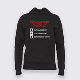 Tech Support Checklist Funny Programmer Hoodies For Women Online India