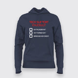 Tech Support Checklist Funny Programmer Hoodies For Women