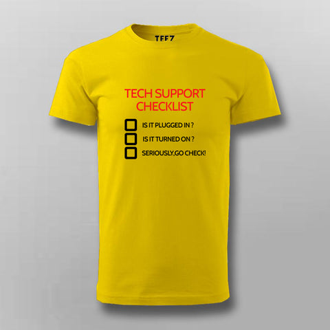 Tech Support Checklist Funny Programmer T-shirt For Men Online India
