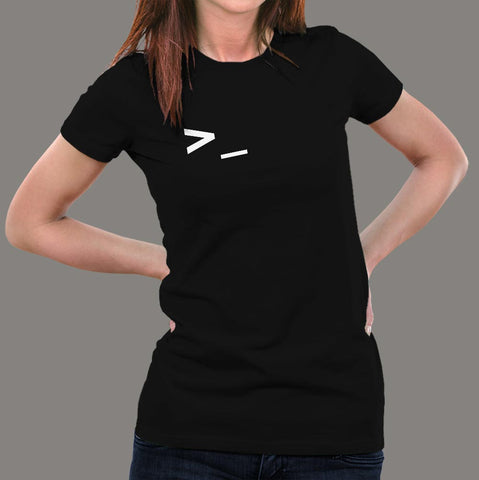 Command Prompt Line Coding T-shirt For Women in India