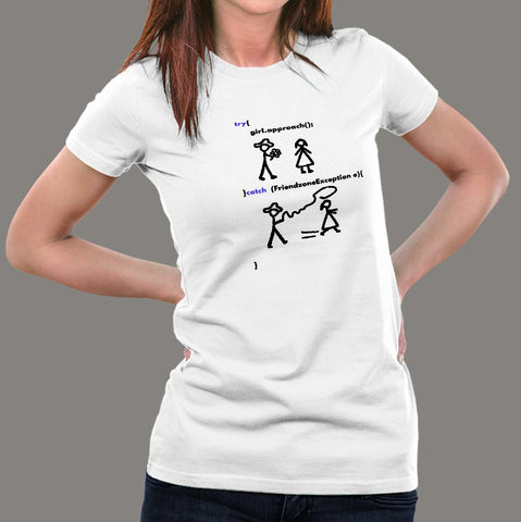 Try Catch Meme Women's Funny Programmer T-Shirt