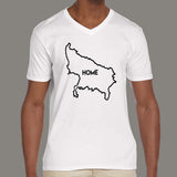 Uttar Pradesh is My Home Men's indian v neck  T-shirts online