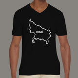 Uttar Pradesh is My Home Men's nationalism v neck  T-shirts online india