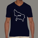 Uttar Pradesh is My Home Men's indian v neck  T-shirts online india