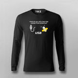 What Do You Call A Bee That Comes From America? USB Funny Full Sleeve T-shirt For Men Online India