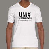 Unix is User Friendly Geeky v neck T-shirt for Men online india