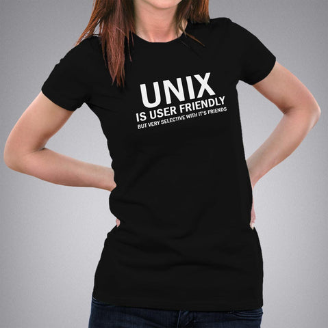 Unix is User Friendly Geeky T-shirt for Women
