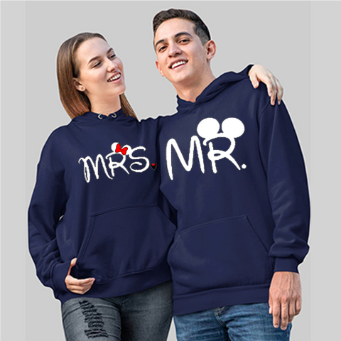 Mr and Mrs Mickey Minnie Mouse Cute Couple Hoodies