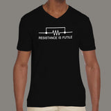 Resistance Is Futile. Funny Science v neck T-shirt For Men online india