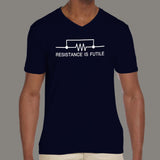 Resistance Is Futile. Funny Science v neck T-shirt For Men online