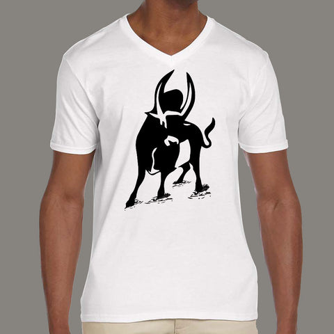 Kangayam Bull Tamil Jallikattu v neck T-shirt online india