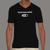 Vacation Mode On V Neck T-Shirt For Men Online India