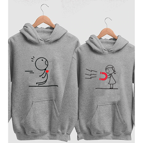 Buy Love Magnet Perfect Match Couple Hoodies Online In India – Punjabi Adda