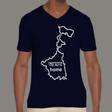 West Bengal is My Home Men's indian v neck T-shirts online india