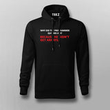 WHY DID THE PROGRAMMER QUIT HIS JOB Funny Programming Joke Hoodies For Men