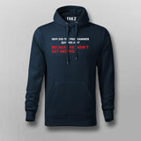 WHY DID THE PROGRAMMER QUIT HIS JOB Funny Programming Joke Hoodies For Men