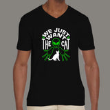We Just Want The Cat Funny Cat V Neck T-Shirt India