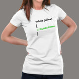 While Alive Cuddle Kittens T-Shirt For Women india