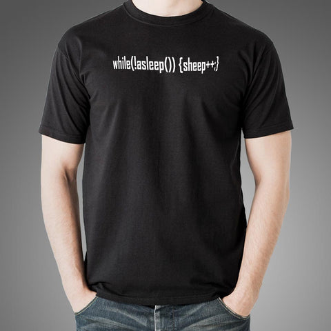 While Asleep Counting Sheep Programmer T-Shirt For Men India