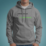 While True Eat Pizza Funny Coder Hoodies For Men