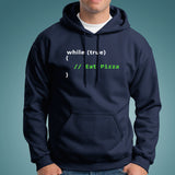 While True Eat Pizza Funny Coder Hoodies For Men India