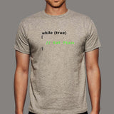 While True Eat Pizza Funny Coder T-Shirt For Men