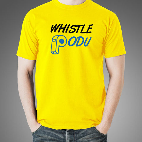 #WhistlePodu Men's CSK Yellow T-shirt Online India