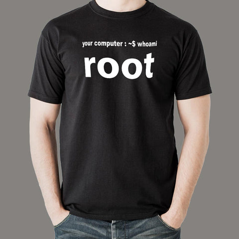 Your Computer Whoami Root Funny IT Admin Hacker T Shirt For Men