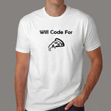 Will Code For Pizza Programmer T-Shirt For Men Online India